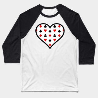 Playing Card Suit Heart Baseball T-Shirt